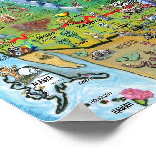 Historische route 66 VS Poster (Hoek)