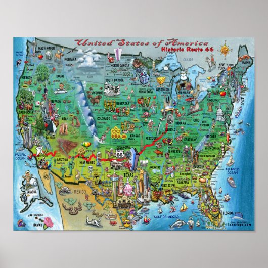 Historische route 66 VS Poster (Voorkant)