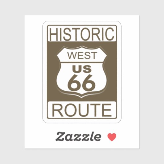 Historische Route 66, West binders Sticker (Vel)