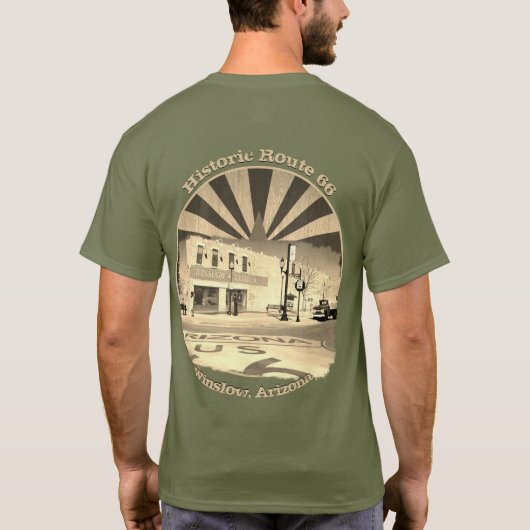 Historische Route 66 Winslow Arizona Back Design T-shirt (Achterkant)