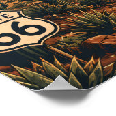 Historische Route 66 Woestijnavontuur Poster (Hoek)