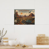 Historische Route 66 Woestijnavontuur Poster (Keuken)