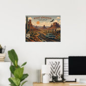 Historische Route 66 Woestijnavontuur Poster (Thuiskantoor)