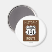 Historische Route US 101 California (Sign.) Magneet (Voorkant / Achterkant)