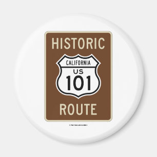 Historische Route US 101 California (Sign.) Magneet