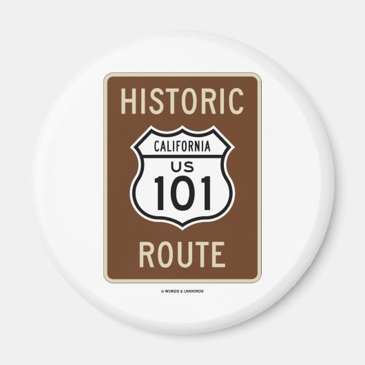 Historische Route US 101 California (Sign.) Magneet (Voorkant)