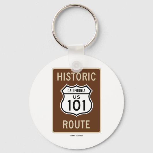 Historische Route US 101 California (Sign.) Sleutelhanger (Voorkant)