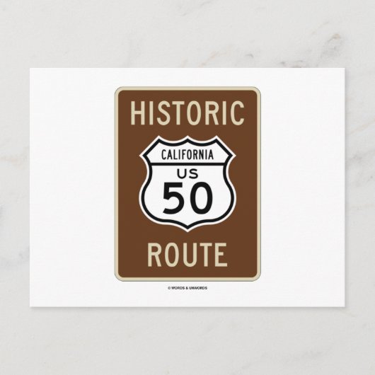 Historische Route US Highway 50 (Californië) Briefkaart (Voorkant)