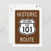 Historische Route US Route 101 (California) Sign Briefkaart (Voorkant / Achterkant)