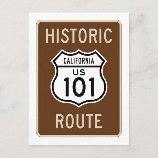 Historische Route US Route 101 (California) Sign Briefkaart (Voorkant)