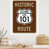 Historische Route US Route 101 (California) Sign Poster (Keuken)