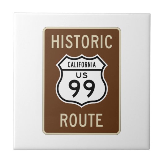 Historische Route US Route 99 (Californië) Sign. Tegeltje (Voorkant)