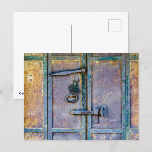 Historische rustieke metalen deur van Coulterville Briefkaart