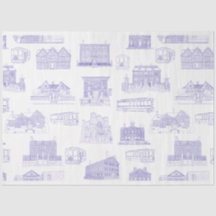 Historische Salem MA Patroon Tissue Paper