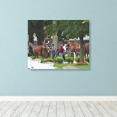 Historische Saratoga racecursus "Phipps Stables" Canvas Afdruk (Insitu (Houten vloer))