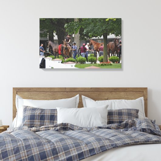 Historische Saratoga racecursus "Phipps Stables" Canvas Afdruk (Insitu (Slaapkamer))