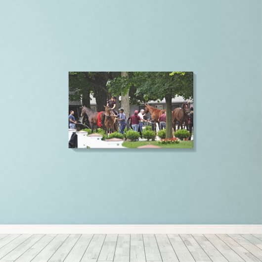 Historische Saratoga racecursus "Phipps Stables" Canvas Afdruk (Insitu (Houten vloer))
