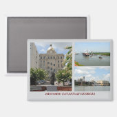 Historische Savannah, Georgia Magneet (Voorkant / Achterkant)