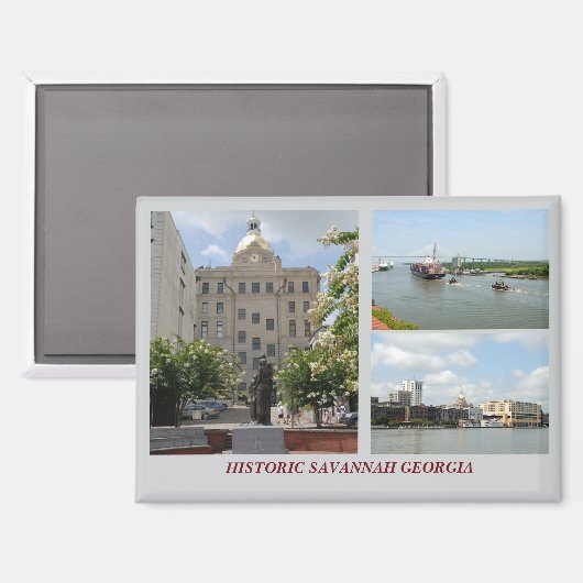 Historische Savannah, Georgia Magneet (Voorkant / Achterkant)