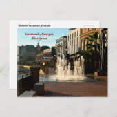 Historische Savannah, Georgia River Front Briefkaart (Voorkant / Achterkant)