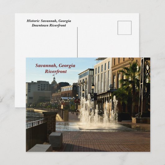Historische Savannah, Georgia River Front Briefkaart (Voorkant / Achterkant)