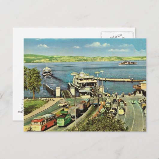 Historische scheepvaartveerboot over de Bodensee Briefkaart (Voorkant / Achterkant)