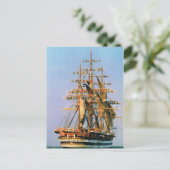  historische schepen, Amerigo Vespucci, Italiaans Briefkaart (Staand voorkant)