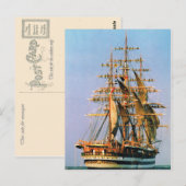  historische schepen, Amerigo Vespucci, Italiaans Briefkaart (Voorkant / Achterkant)