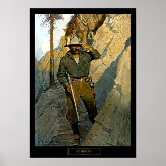 Historische schilderij van NC Wyeth "De Sheriff" Poster (Voorkant)