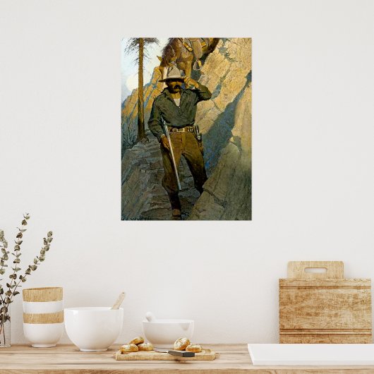 Historische schilderij van NC Wyeth "De Sheriff" Poster (Keuken)