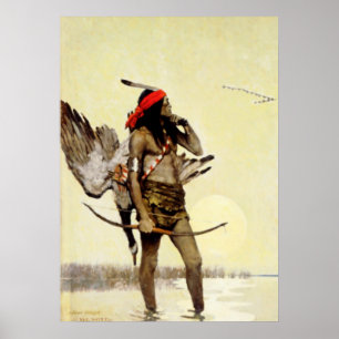 Historische schildering NC Wyeth Jacht inheemse In Poster
