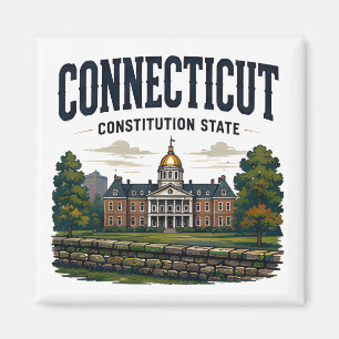Historische Schitterende Reis door Connecticut Magneet