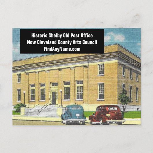 Historische Shelby NC Oude Post Kantoor Briefkaart (Voorkant)