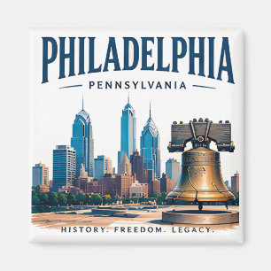 Historische Silhouette van Philadelphia Magneet
