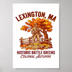 Historische slagvelden van Lexington Massachusetts Poster