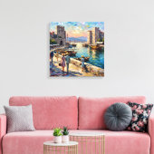 Historische Split Harbor Scene op Canvas Opgespann Afdruk (Insitu (Woonkamer))