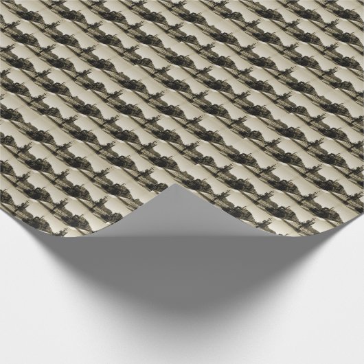 Historische spoorweg cadeaupapier (Hoek)