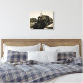 Historische spoorweg canvas afdruk (Insitu (Slaapkamer))