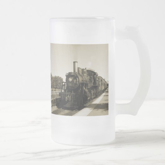 Historische spoorweg matglas bierpul (Rechts)