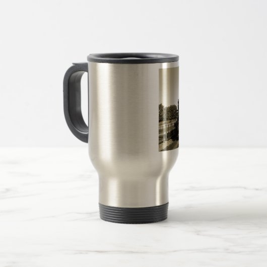 Historische spoorweg reisbeker (Voorkant links)