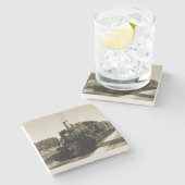 Historische spoorweg stenen onderzetter (Zijkant)