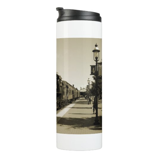 Historische spoorweg thermosbeker (Geroteerd rechts)