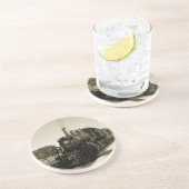 Historische spoorweg zandsteen onderzetter (Zijkant)