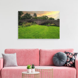Historische St. Asaph-brug over de rivier Elwy Canvas Afdruk
