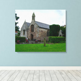 Historische St. Asaph Parochiekerk, Noord-Wales Canvas Afdruk