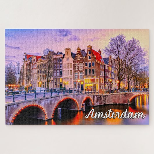 Historische stad Amsterdam, Nederland Legpuzzel (Horizontaal)