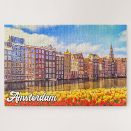 Historische stad Amsterdam, Nederland Legpuzzel