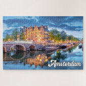 Historische stad Amsterdam, Nederland Legpuzzel (Horizontaal)