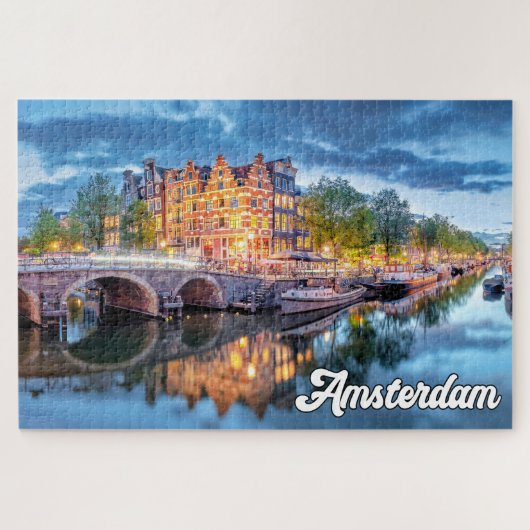 Historische stad Amsterdam, Nederland Legpuzzel (Horizontaal)