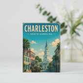Historische stad Charleston Briefkaart (Staand voorkant)